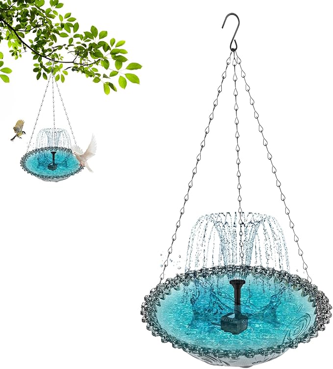 🌸Spring Promotion--Solar Powered Hanging Bird Bath Fountain