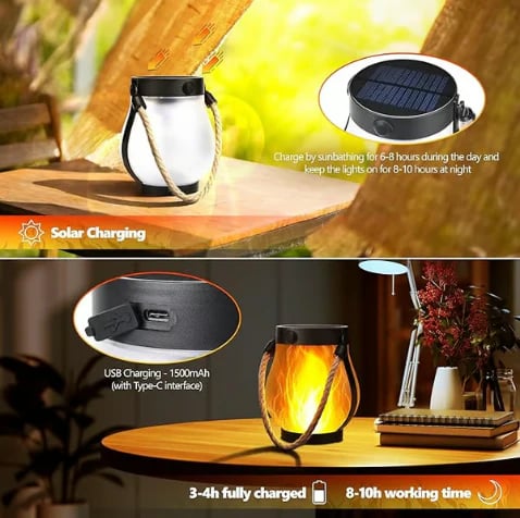 🏆Flash Sale⚡ 50K+ SOLD! Almost Gone-💥Dancing flame Solar Lantern Outdoor Lights,Best Gifts