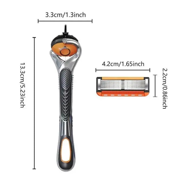 Men's Razor Refill Set + Free Handle – Ultra-Sharp Stainless Blades for Smooth Shave
