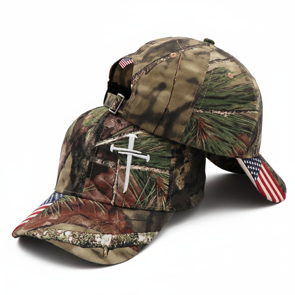 2026-Jesus 3-Nail Cross & Crown of Thorns Christian Embroidered Adjustable Hat ✝️