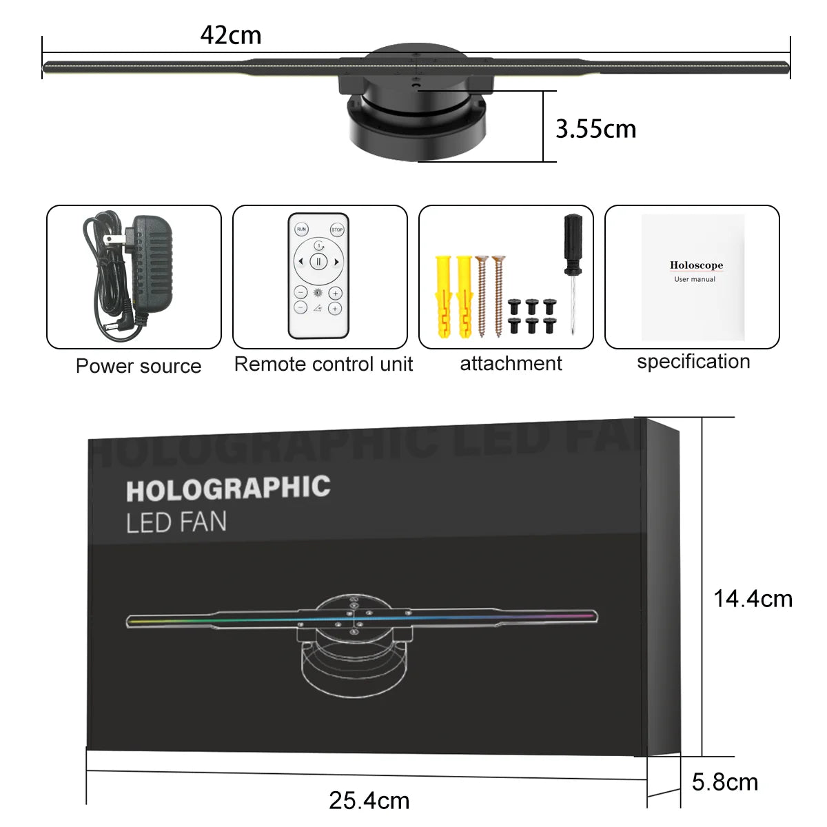 🎉 Hot Sale 🔥 3D Hologram LED Fan Projector - Create Your Own Personalized 3D Visual Display😍