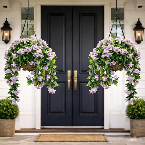 2026 Summer Hot Sale 49% OFF🌸Faux Crepe Myrtle Hanging Baskets – Ultra-Realistic🌸✨(2 pcs)