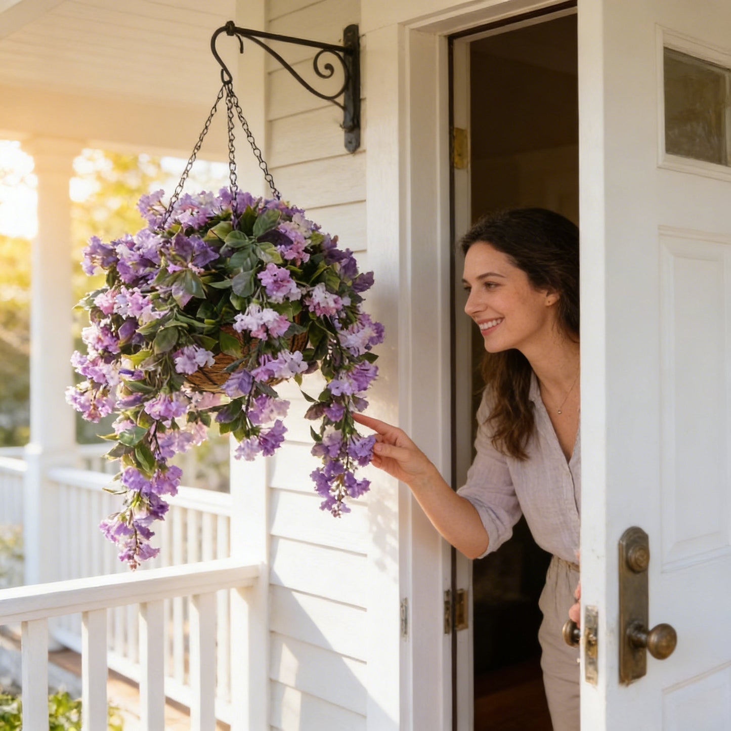 2026 Summer Hot Sale 49% OFF🌸Faux Crepe Myrtle Hanging Baskets – Ultra-Realistic🌸✨(2 pcs)