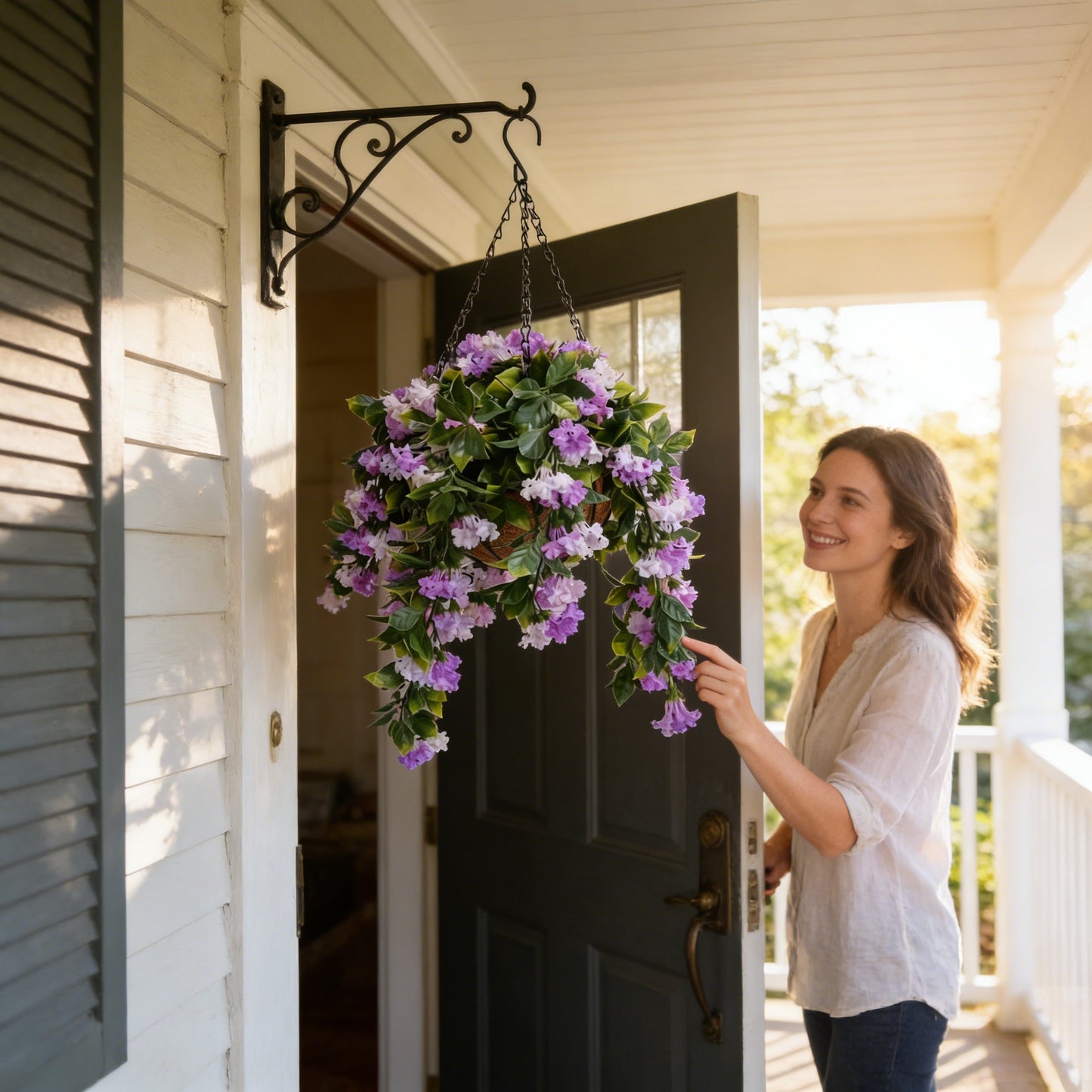 2026 Summer Hot Sale 49% OFF🌸Faux Crepe Myrtle Hanging Baskets – Ultra-Realistic🌸✨(2 pcs)