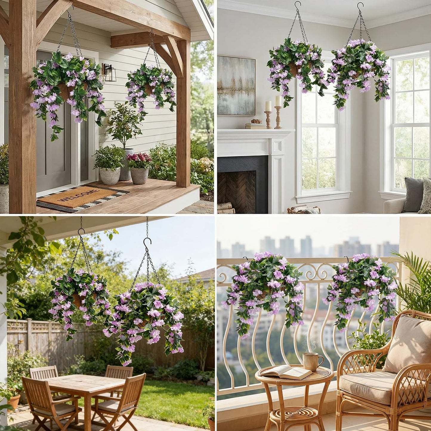2026 Summer Hot Sale 49% OFF🌸Faux Crepe Myrtle Hanging Baskets – Ultra-Realistic🌸✨(2 pcs)