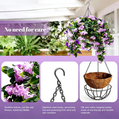 2026 Summer Hot Sale 49% OFF🌸Faux Crepe Myrtle Hanging Baskets – Ultra-Realistic🌸✨(2 pcs)