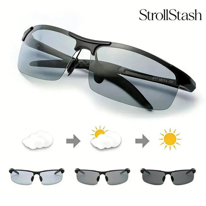 StrollStash™ HD Polarized Photochromic Sunglasses UV400 Protection | Retro Oversized Square | Unisex 2026 Essential