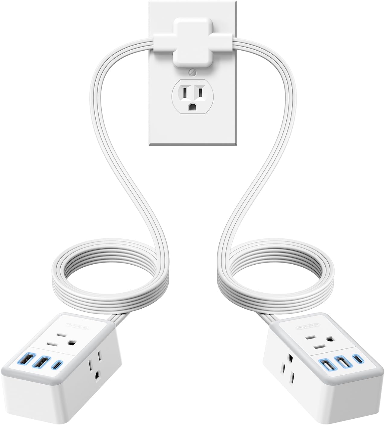 6-in-1 Twin Extension Cord - Never Run Out of Outlets Again! 🔥