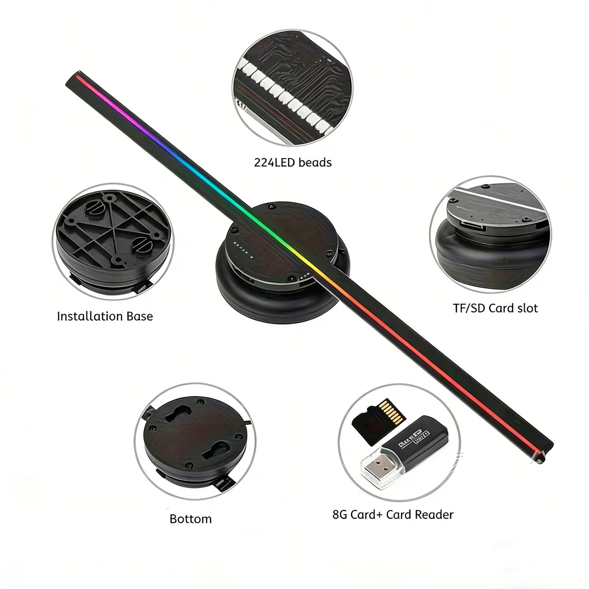 🎉 Hot Sale 🔥 3D Hologram LED Fan Projector - Create Your Own Personalized 3D Visual Display😍