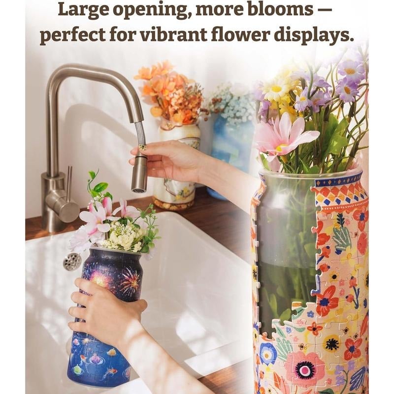 🌷Woven Blooms 3D Puzzle Flower Vase – 192 Curved Plastic Pieces DIY Kit  | Home Decor & Flower Arrangement