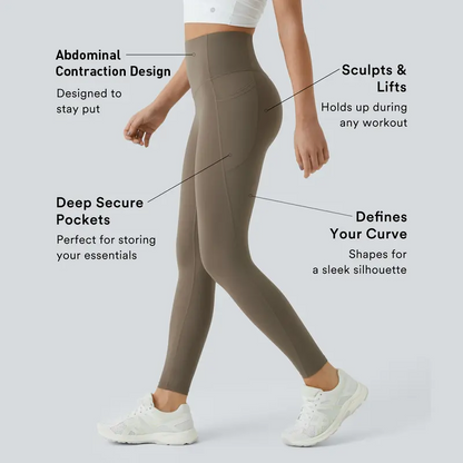 Geitepor®  High Waisted Waist Shaping Pocket Shaping Training Leggings
