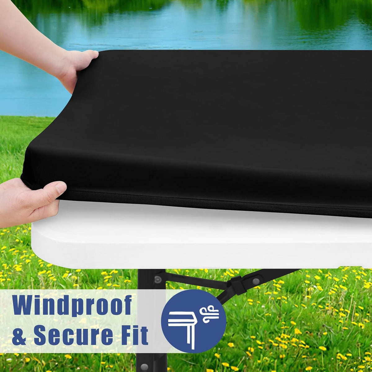 🍖Stretch Fabric Table Top Cap Cover – Elastic Edge, Waterproof & Reusable
