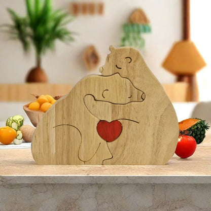 A Heartwarming Symbol of Love: The Mother & Child Bear Puzzle Sculpture