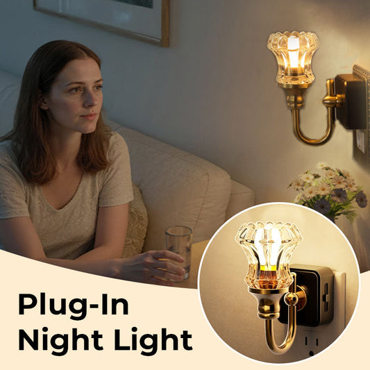 Vintage Wall Sconce Plug-In Night Light