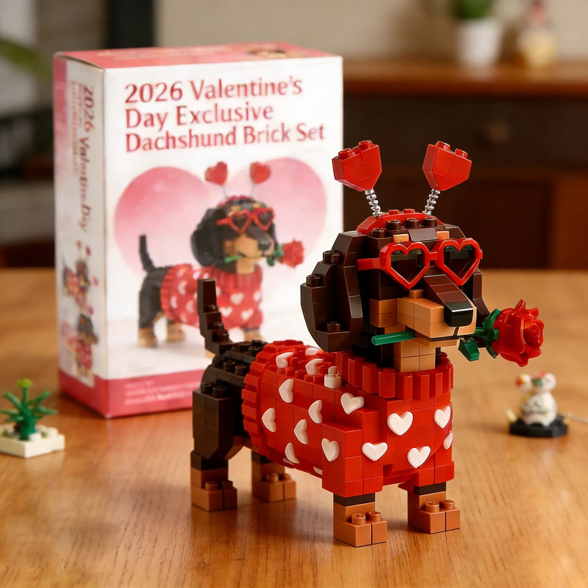 💖 2026 Valentine’s Day Exclusive Dachshund Brick Set 🐕