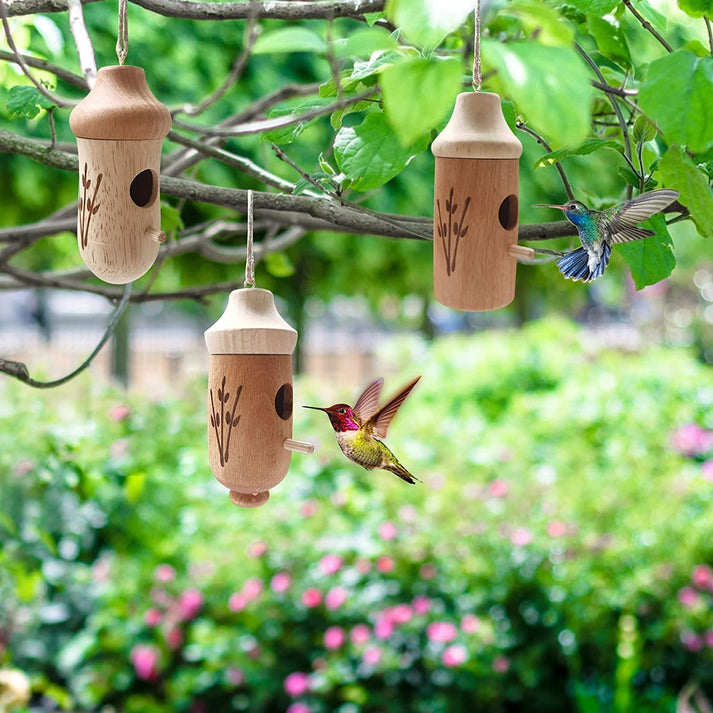 Wooden Hummingbird House (Set 3 Pcs)