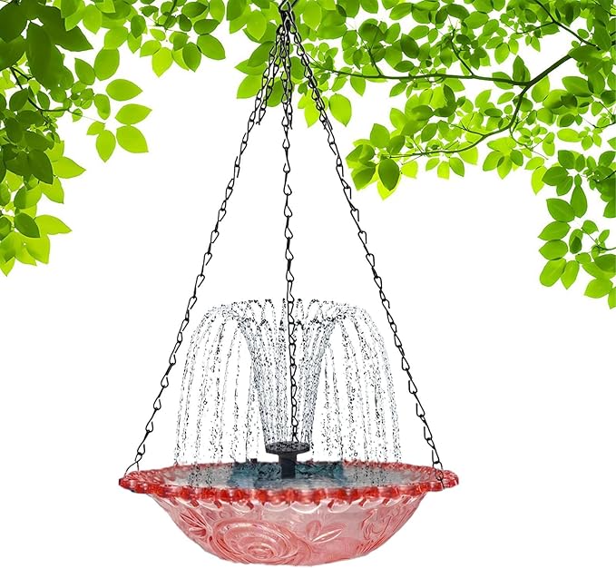 🌸Spring Promotion--Solar Powered Hanging Bird Bath Fountain
