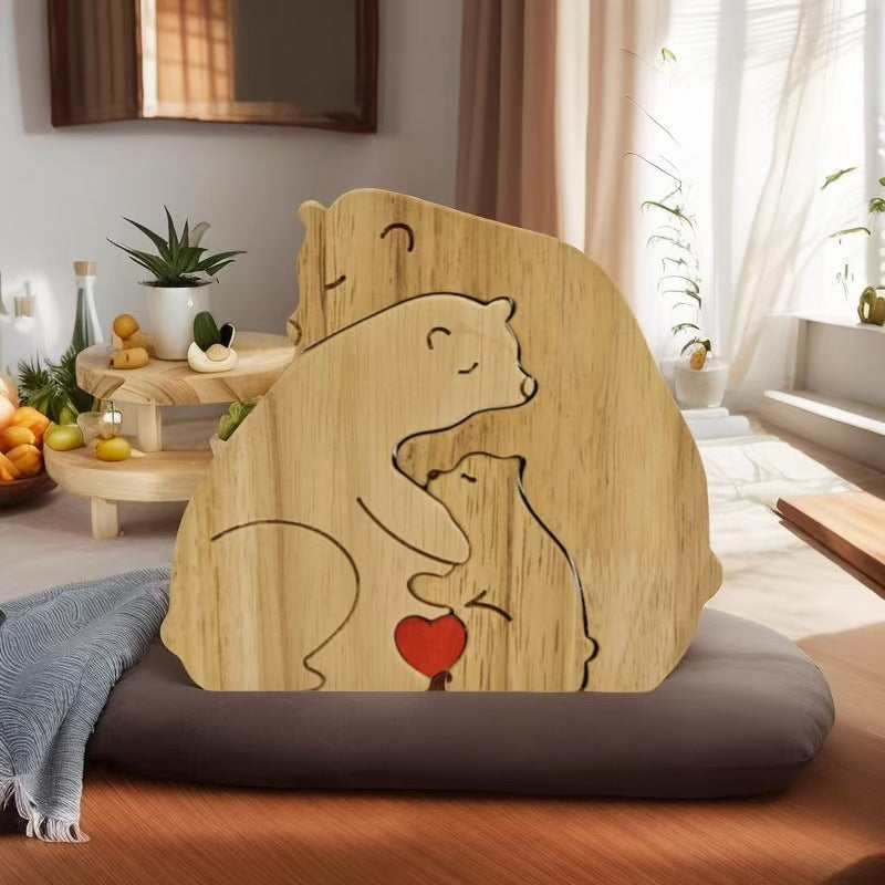 A Heartwarming Symbol of Love: The Mother & Child Bear Puzzle Sculpture