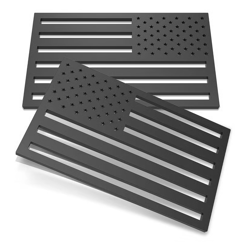 🔥3D All-Black American Flag Emblem Decal