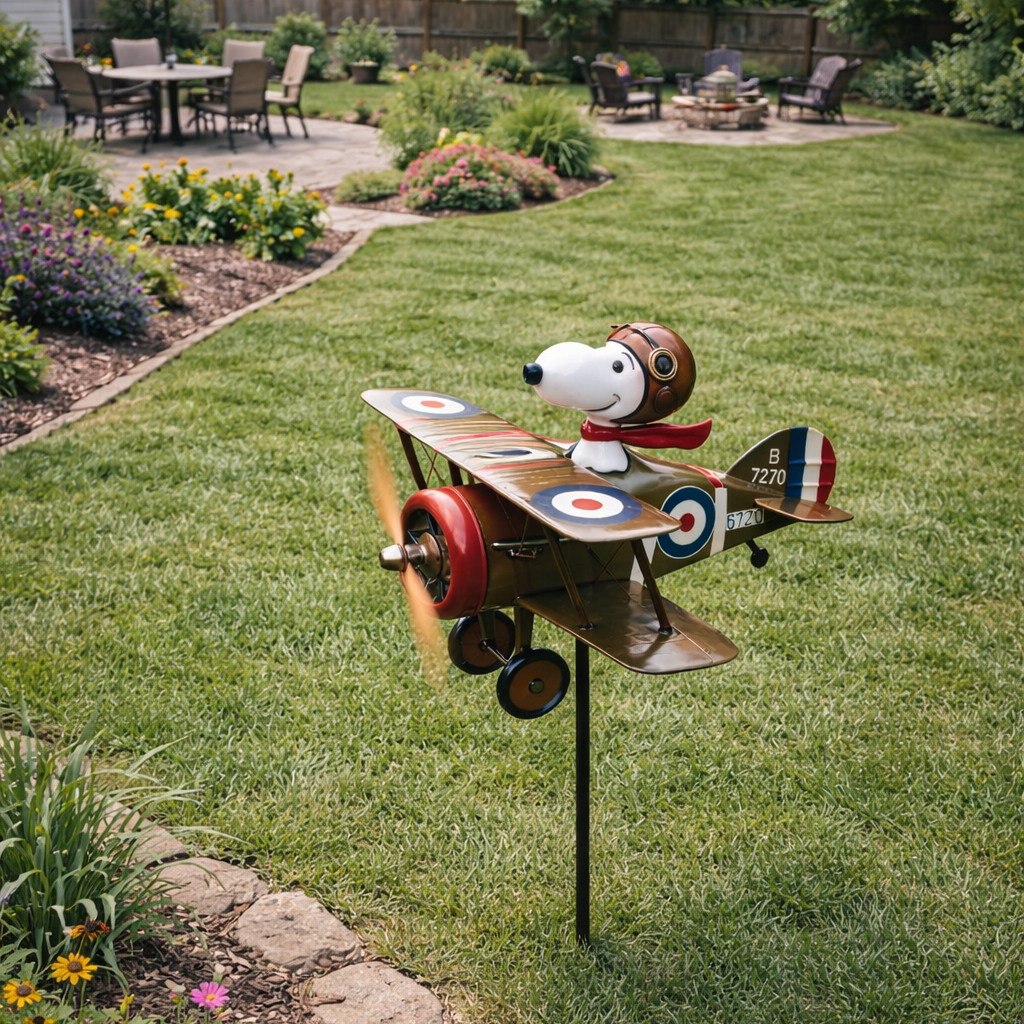 Shark Mouth Warplane Garden Wind Spinner