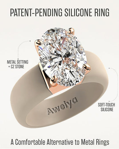 🔥Buy 1 Get 1 Free🔥 Aweiya  Silicone Ring – Emerald Cut CZ | Patent-Pending Design