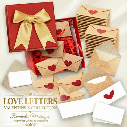 DIY Love Notes Box - Mini Blank Cards & Envelopes for Him Her