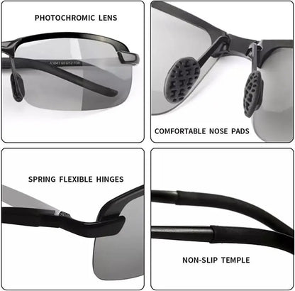 StrollStash™ HD Polarized Photochromic Sunglasses UV400 Protection | Retro Oversized Square | Unisex 2026 Essential