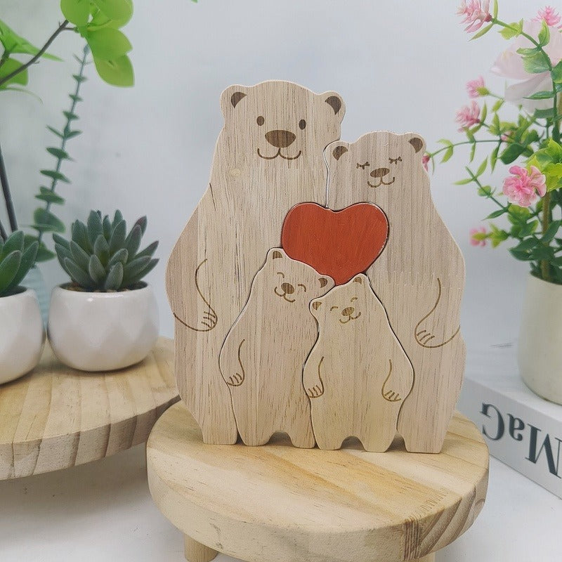 A Heartwarming Symbol of Love: The Mother & Child Bear Puzzle Sculpture