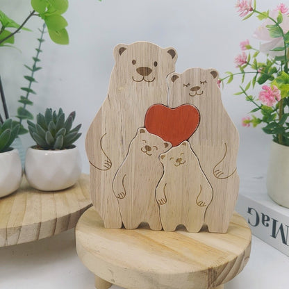 A Heartwarming Symbol of Love: The Mother & Child Bear Puzzle Sculpture