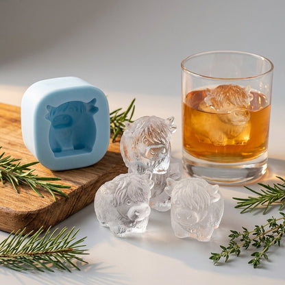 Adorable Highland Cow Ice Cube Mold