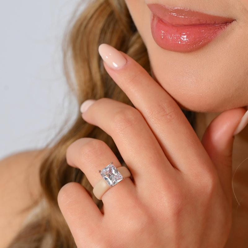 🔥Buy 1 Get 1 Free🔥 Aweiya  Silicone Ring – Emerald Cut CZ | Patent-Pending Design