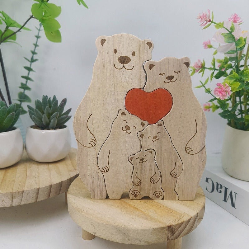 A Heartwarming Symbol of Love: The Mother & Child Bear Puzzle Sculpture