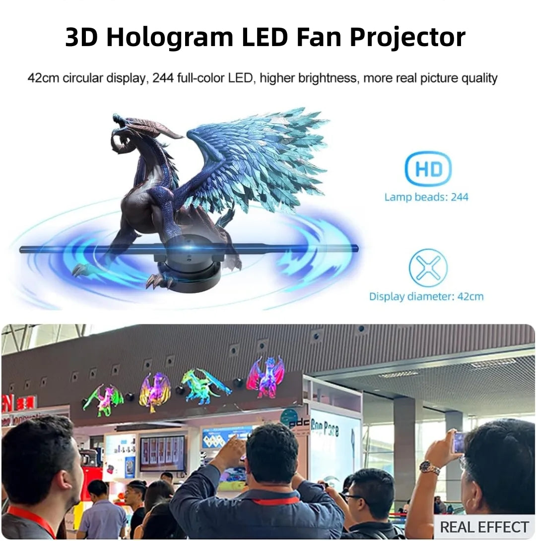 🎉 Hot Sale 🔥 3D Hologram LED Fan Projector - Create Your Own Personalized 3D Visual Display😍
