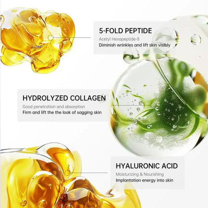 Reduces Wrinkles and Double Chin,Five Rollers for All Around Massage,Neck Firming Cream