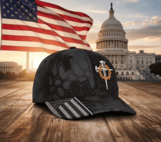 2026-Jesus 3-Nail Cross & Crown of Thorns Christian Embroidered Adjustable Hat ✝️