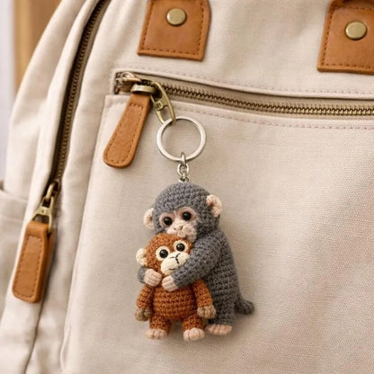 💕Crochet Punch Monkey Keychain