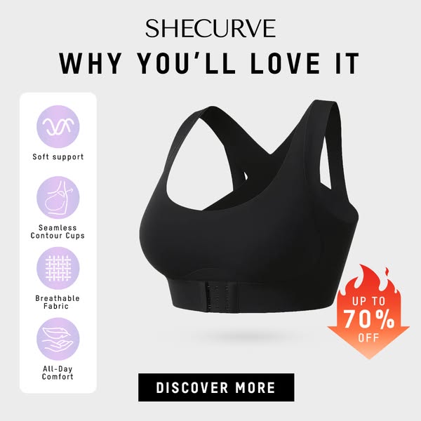 Front Closure Cross-Back Wireless Posture Bra