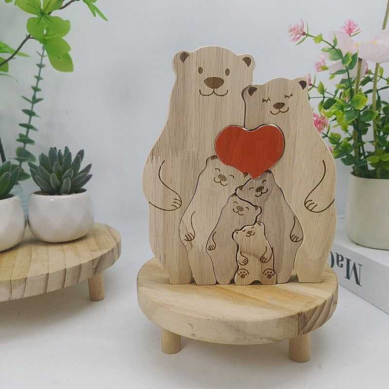 A Heartwarming Symbol of Love: The Mother & Child Bear Puzzle Sculpture