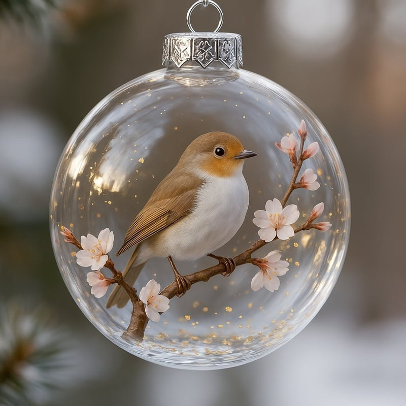 🎄 Elevate Your Holidays with Nature’s Most Iconic Birds – Glass Ornament Set 🐦✨