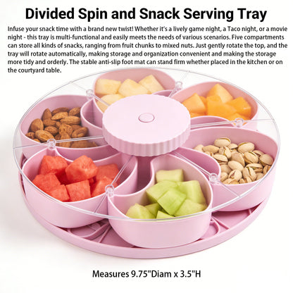 Divided Serving Tray That Spins – Perfect for Snacks, Dips & Party Appetizers