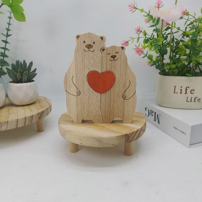 A Heartwarming Symbol of Love: The Mother & Child Bear Puzzle Sculpture