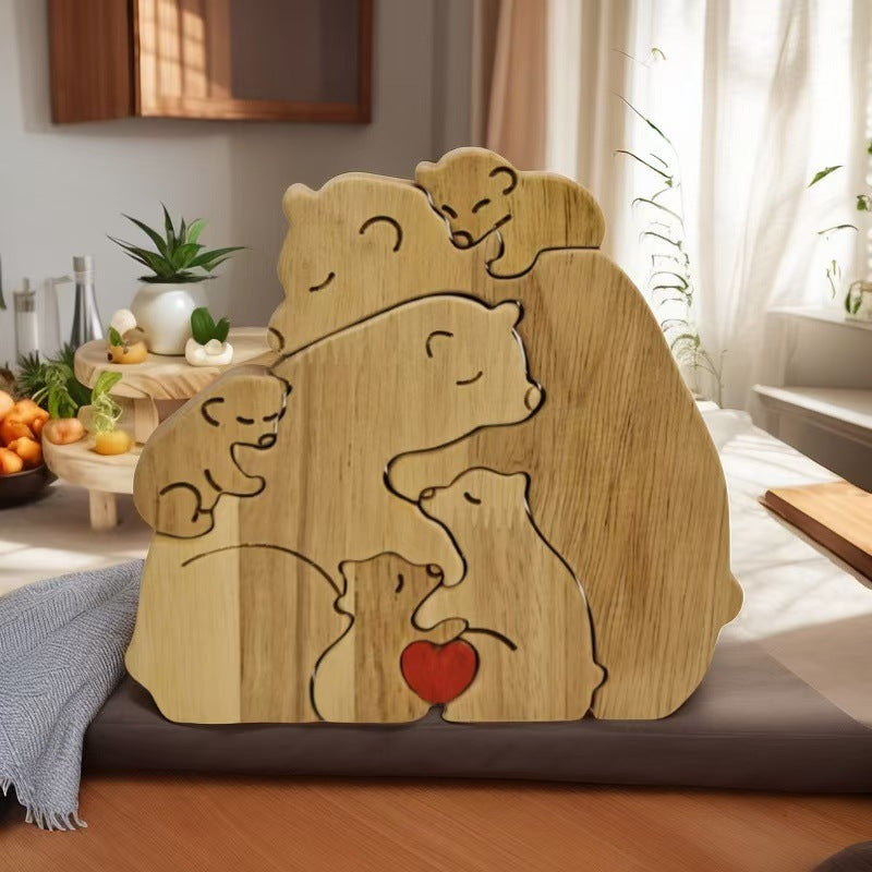 A Heartwarming Symbol of Love: The Mother & Child Bear Puzzle Sculpture