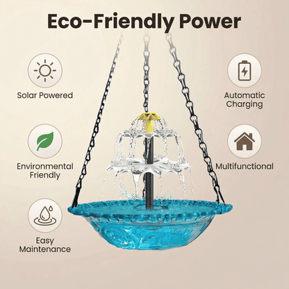 🔥2026 Spring special offer 49% off - 🐦Solar Cascade Hanging Bird Bath Fountain