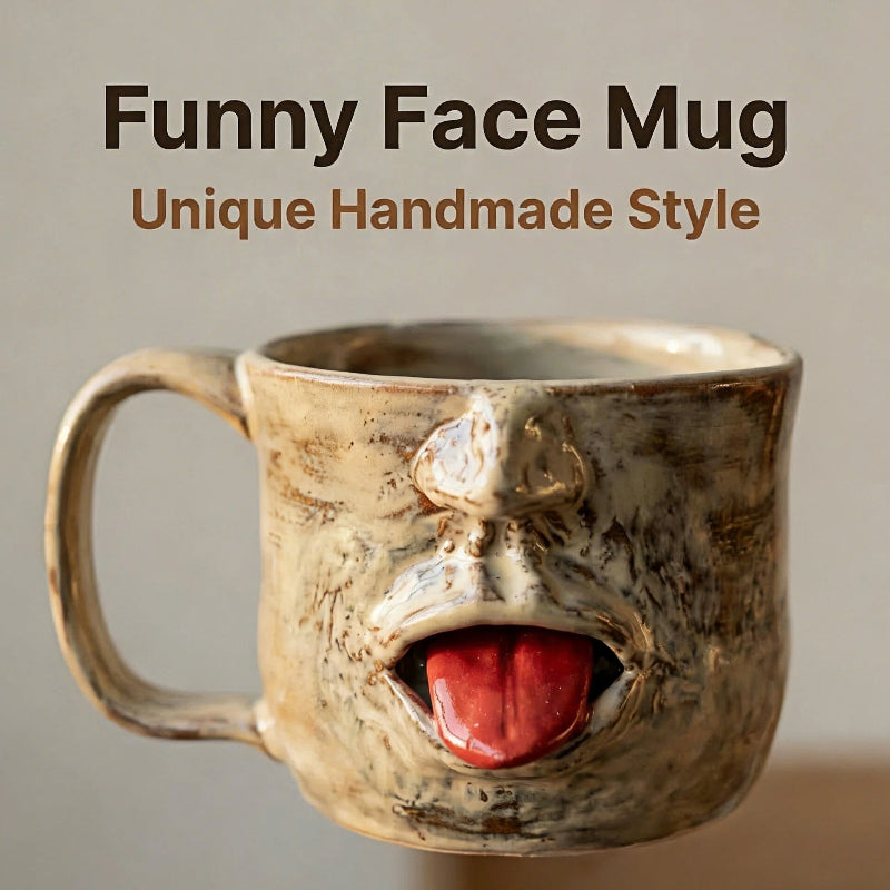 Handmade Face-shaped Ceramic Mug