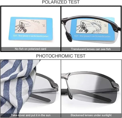 StrollStash™ HD Polarized Photochromic Sunglasses UV400 Protection | Retro Oversized Square | Unisex 2026 Essential