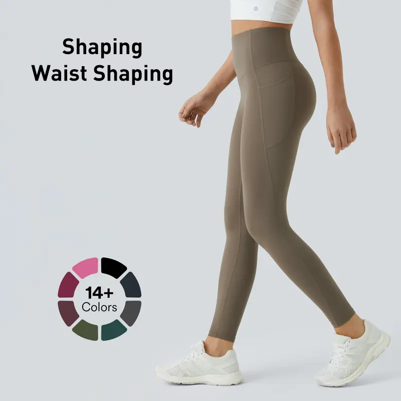 Geitepor®  High Waisted Waist Shaping Pocket Shaping Training Leggings