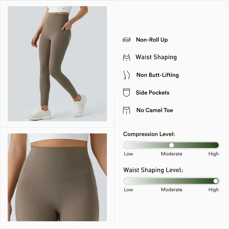 Geitepor®  High Waisted Waist Shaping Pocket Shaping Training Leggings
