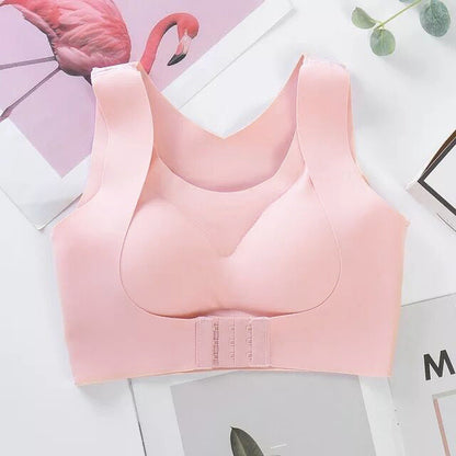 Front Closure Cross-Back Wireless Posture Bra
