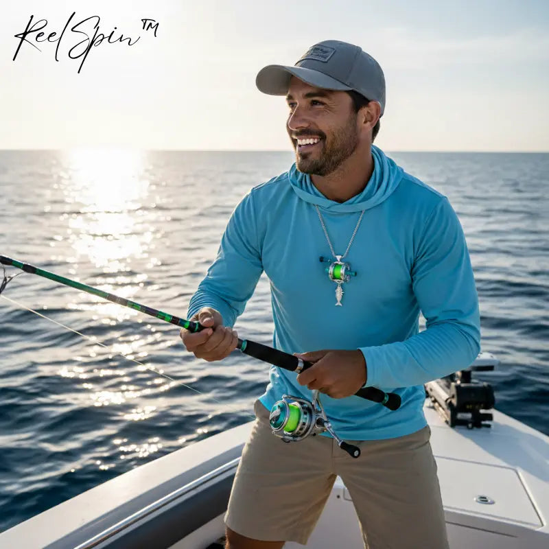 🔥LAST DAY 50% OFF -Rotating Mini Fishing Reel Necklace 🎣