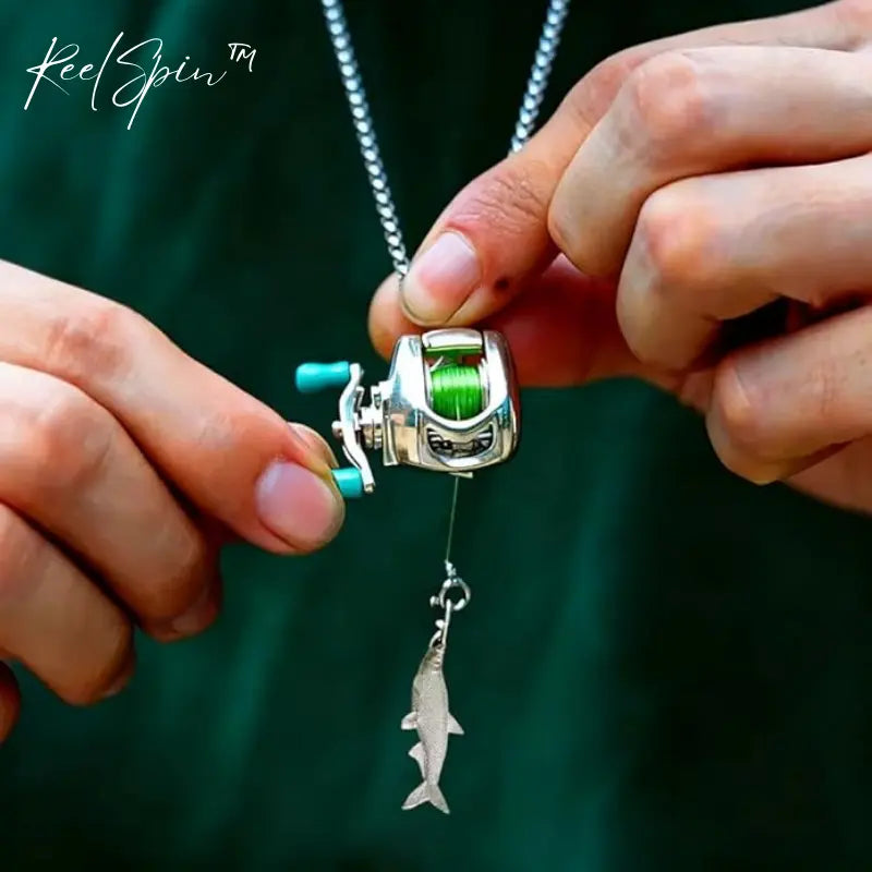 🔥LAST DAY 50% OFF -Rotating Mini Fishing Reel Necklace 🎣